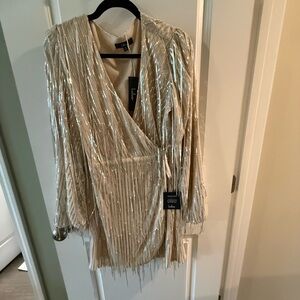 Lulu's Shimmering Gold Sequin Mini Dress